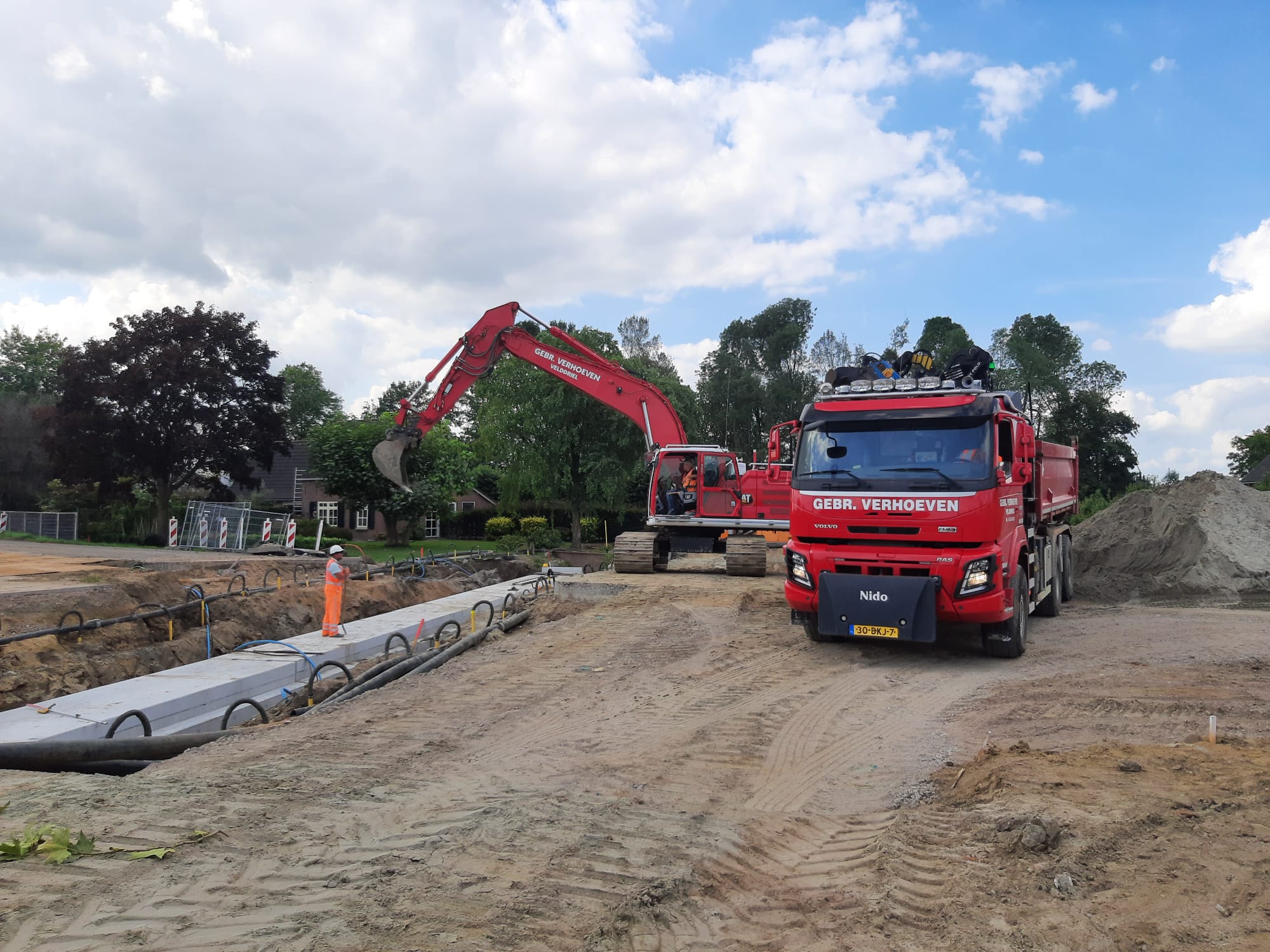 Aanleg kokerduiker Koestraat Velddriel